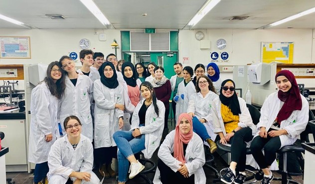 Group of science students from the Arab sector Group of science students from the Arab sector